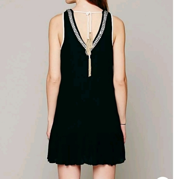 Free people crazy for love beaded tassel v-neck dress - Picture 3 of 10